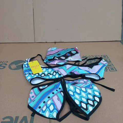 2 X PUCCI ITALIAN BIKINI TOPS AND SARONG - SIZE L