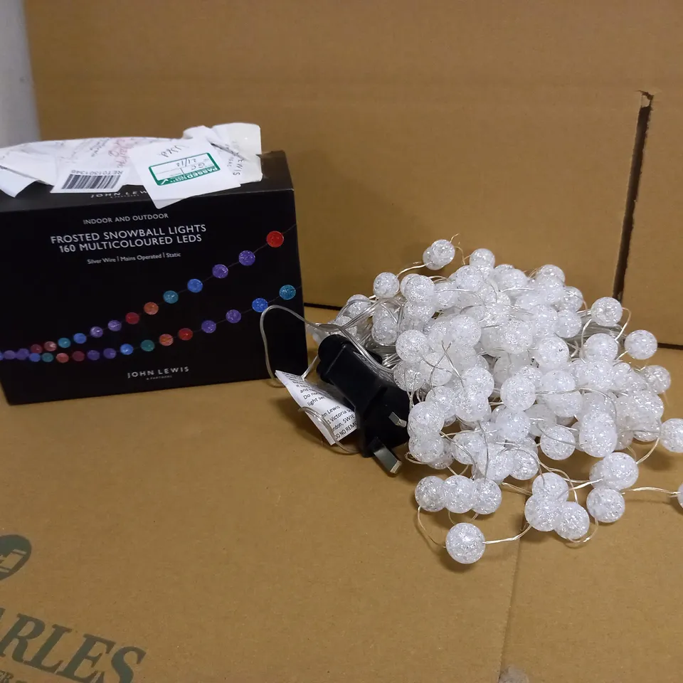 FROSTED SNOWBALL LIGHTS 160 MULTICOLOURED LEDS
