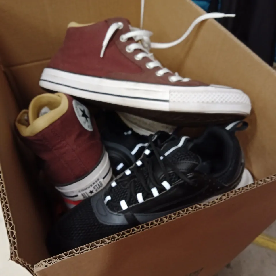 BOX TO CONTAIN APPROXIMATELY 8 PAIRS OF TRAINERS SIZES VARY