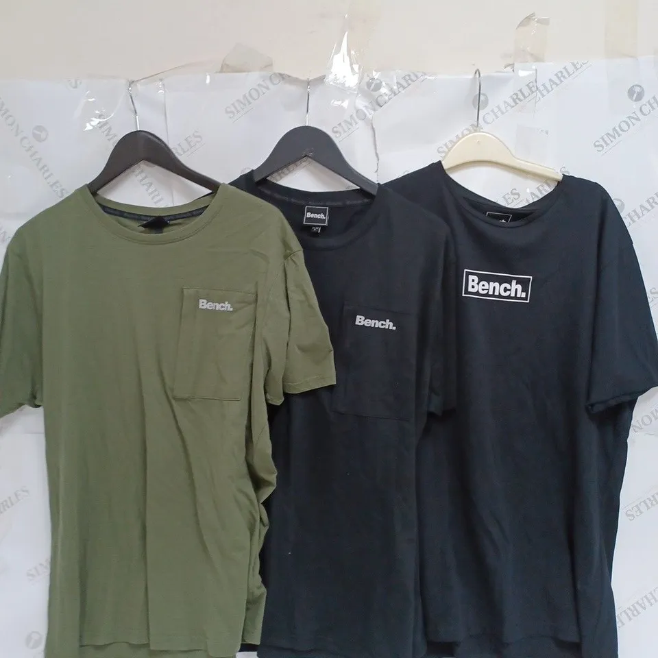 23 SIGNITURE BENCH TSHIRTS IN BLACK, DUNE, GREEN, AND NAVY E.G.