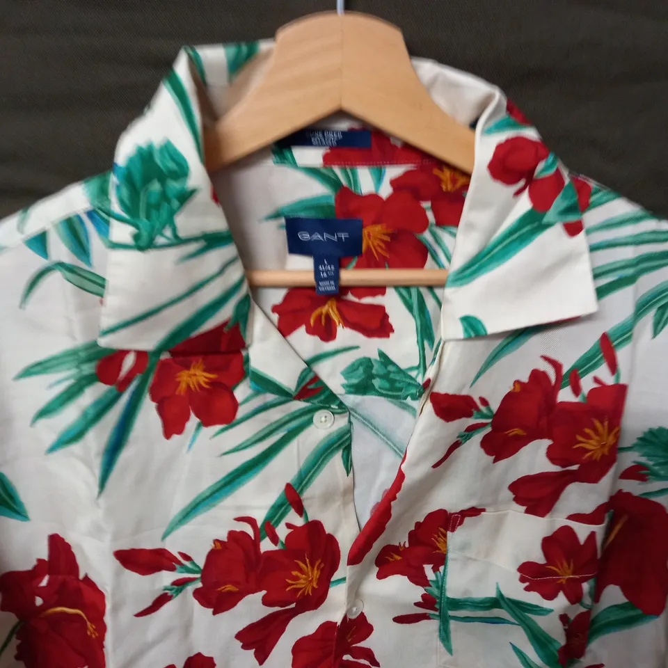 GANT FLORAL PURE PREP RELAXED SHIRT - L 