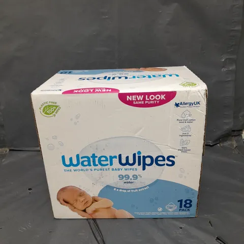 18 X SEALED WATER WIPES PACKS - 60 WIPES PER PACK 