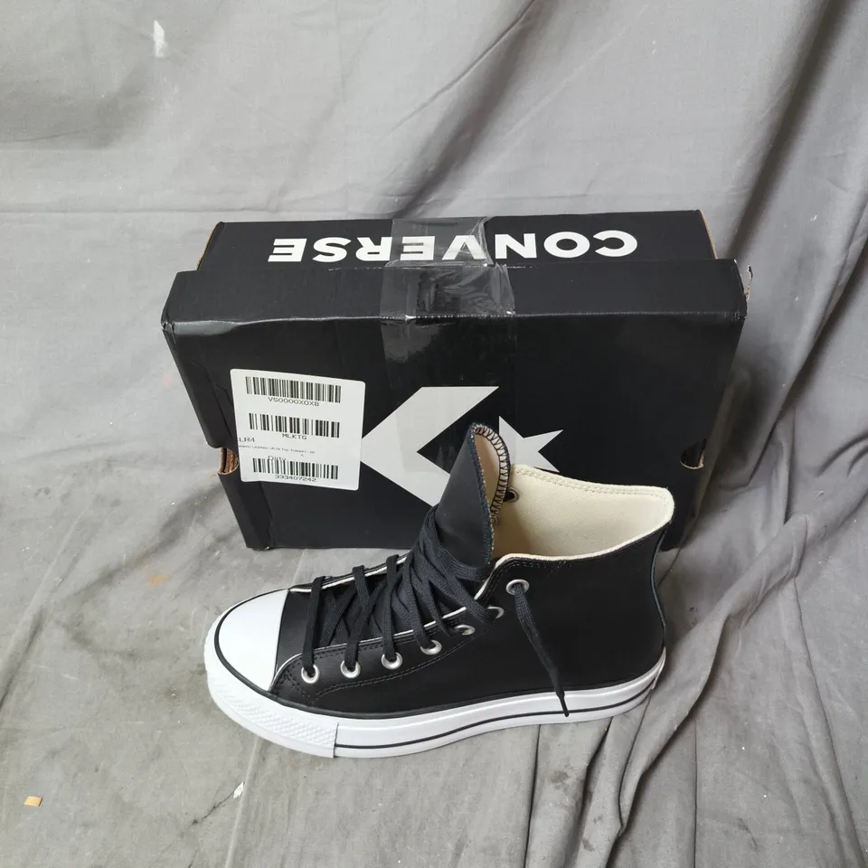 BOXED PAIR OF CONVERSE ALL STAR HI-TOP SHOES IN BLACK UK SIZE 6