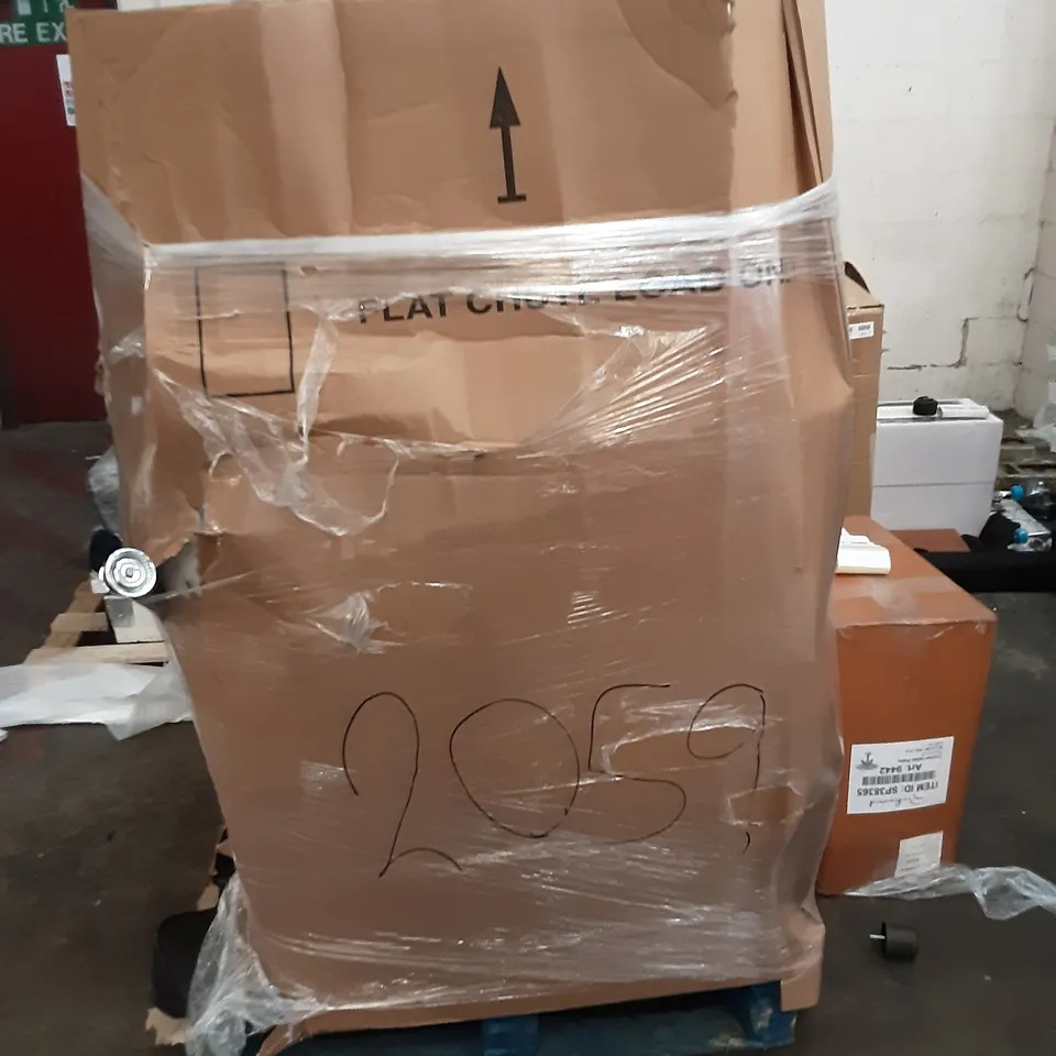 PALLET OF ASSORTED PRODUCTS INCLUDING IVIDE CHAMBER VACUUM SEALER,  BUBM, ECOLINE HOODED CAT LOO, GALLERY ARTISTS EXTRA SOFT OIL PASTELS, GRAPHIC DESIGN SKATEBOARD, VOSS WATER
