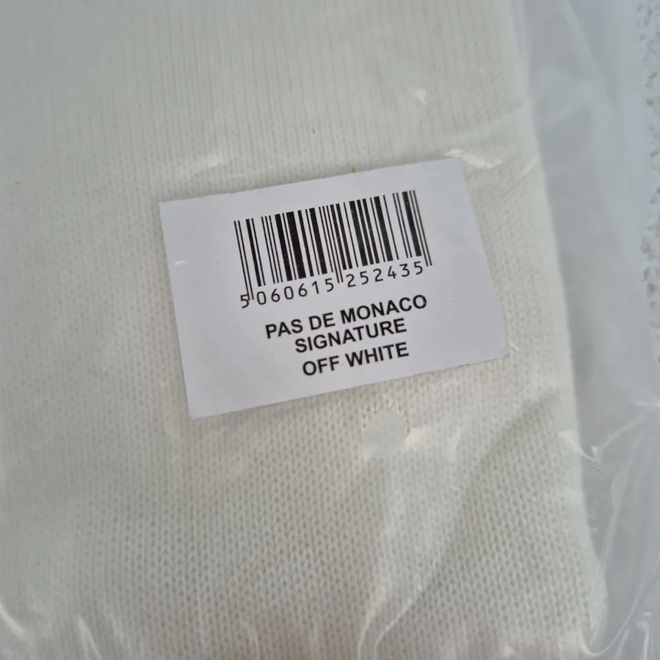 PAS DE MONACO MEN'S POLO SHIRT – SIGNATURE OFF WHITE, UK M