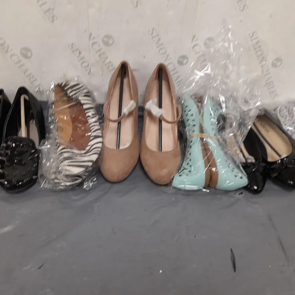 BOX OF APPROXIMATELY 10 ASSORTED WOPMENS SHOES IN VARIOUS COLOURS, STYLES AND SIZES