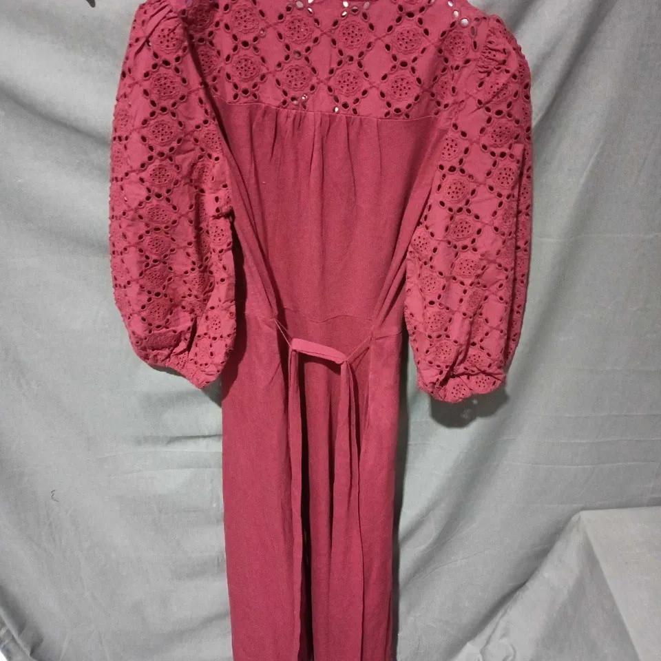 BODEN BURGUNDY LACE DRESS, UK 14R (US 10R) – WOMEN'S