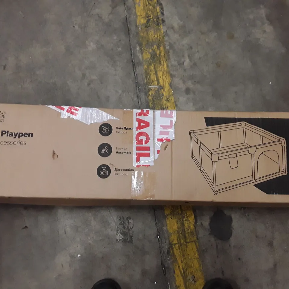 BOXED KIDOOLA SOFT PLAY PEN WITH ACCESSORIES- GREY 