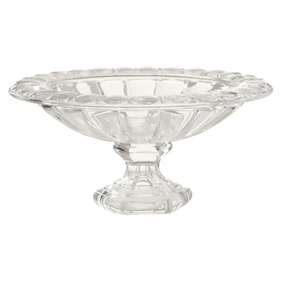 BOXED SAVITA DECORATIVE GLASS CLEAR FRUIT BOWL (1 BOX)