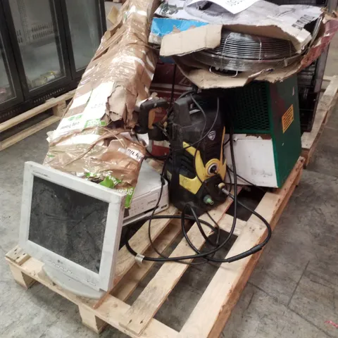 PALLET CONTAINING ASSORTED ELECTRICAL PRODUCTS INCLUDING LG COMPUTER MONITOR, EPSON PRINTER & FLOOR FAN