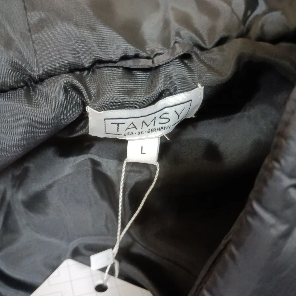 TAMSY BLACK QUILTED PUFFER COAT – SIZE L