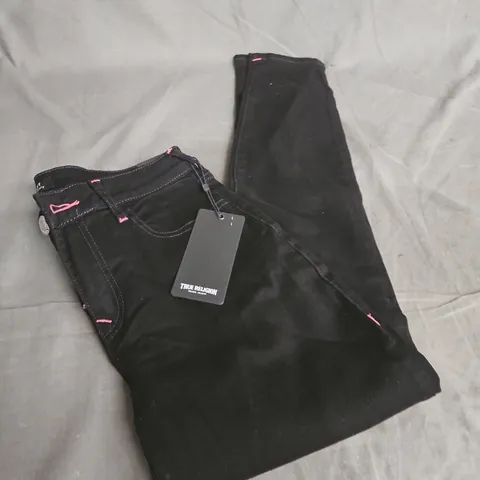 TRUE RELIGION JEANS β BLACK FLAP SKINNY, UK 8 (US 27)