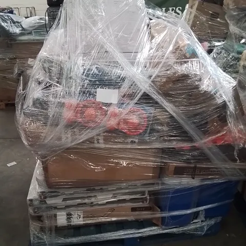 PALLET CONTAINING VARIOUS ELECTRICAL ITEMS AND HOUSEHOLD PRODUCTS TO INCLUDE;YOGA MAT,FAN,PARASOL BASE