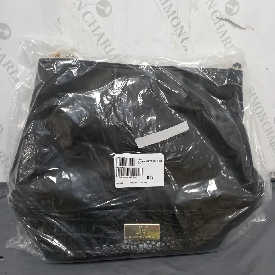 JULIEN MACDONALD BLACK FAUX LEATHER BAG  