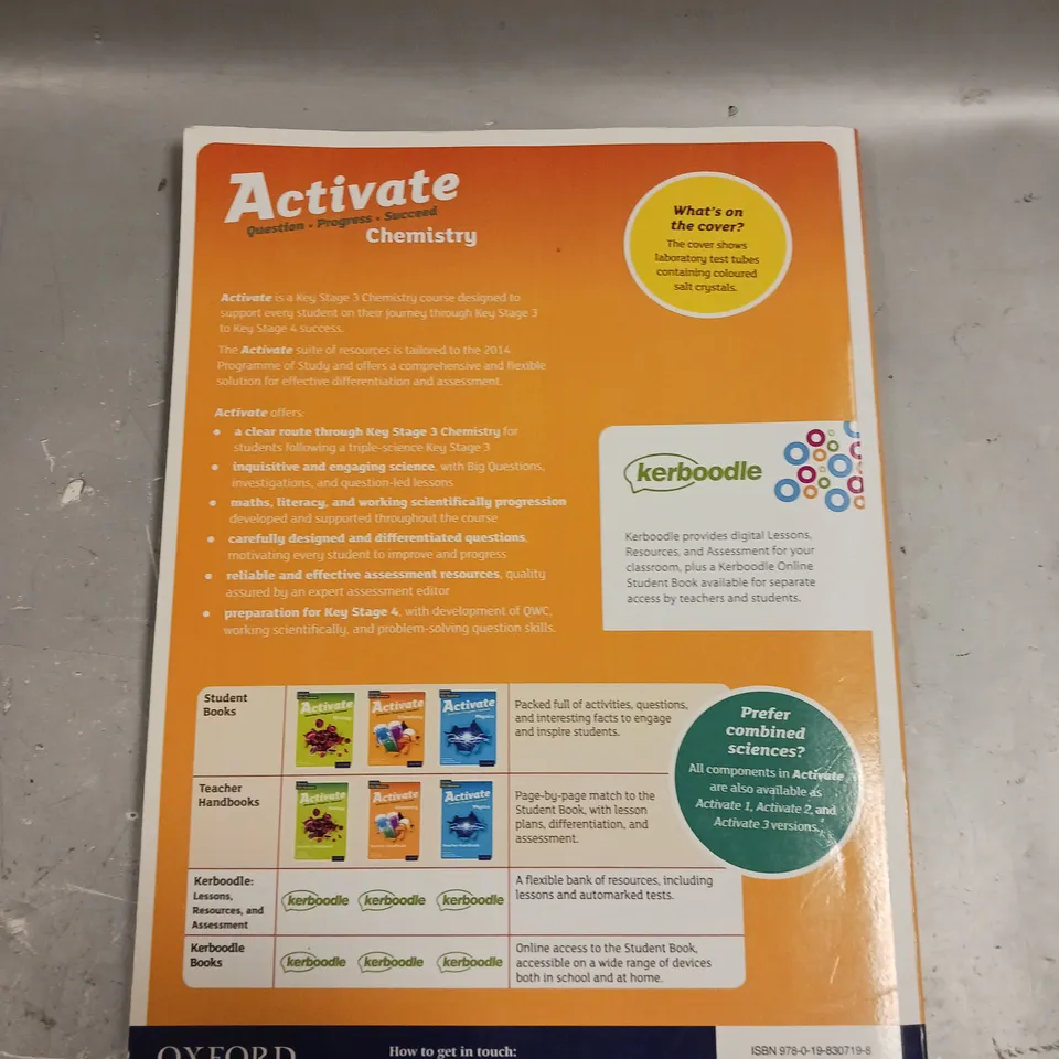 OXFORD KS3 ACTIVATE CHEMISTRY TEACHER HANDBOOK 
