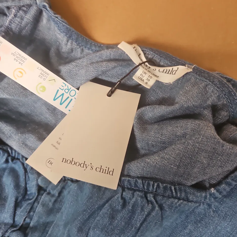 NOBODYS CHILD TULLA MIDI DENIM DRESS IN BLUE - UK 10