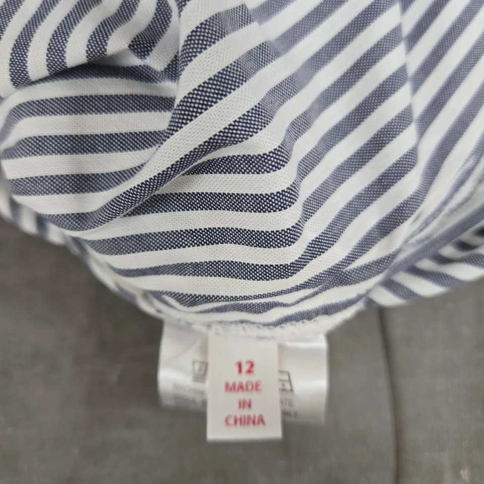 BEN DE LISI STRIPED BUTTON-DOWN SHIRT – UK 12 