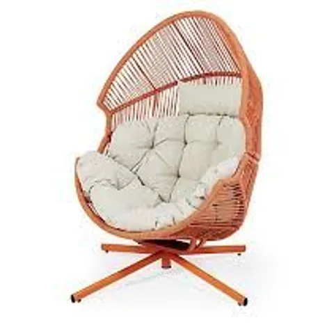 GARDEN STORIES ULTRA COMFORT ROPE STANDING SWIVEL CHAIR TERRACOTTA