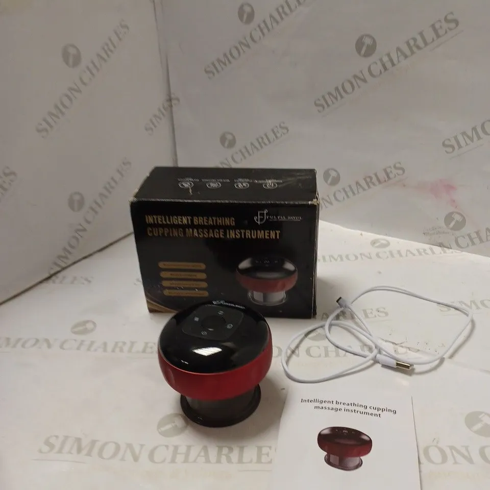 BOXED FULFIL SOUL INTELLIGENT BREATHING CUPPING MASSAGE INSTRUMENT WITH USB CABLE AND INSTRUCTIONS