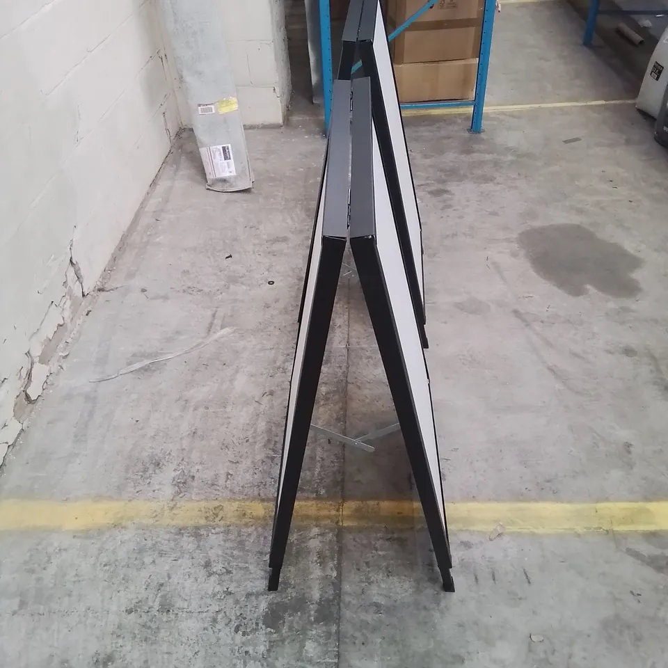 A BOX OF 2 BLANK WHITE BOARD SIGNS 