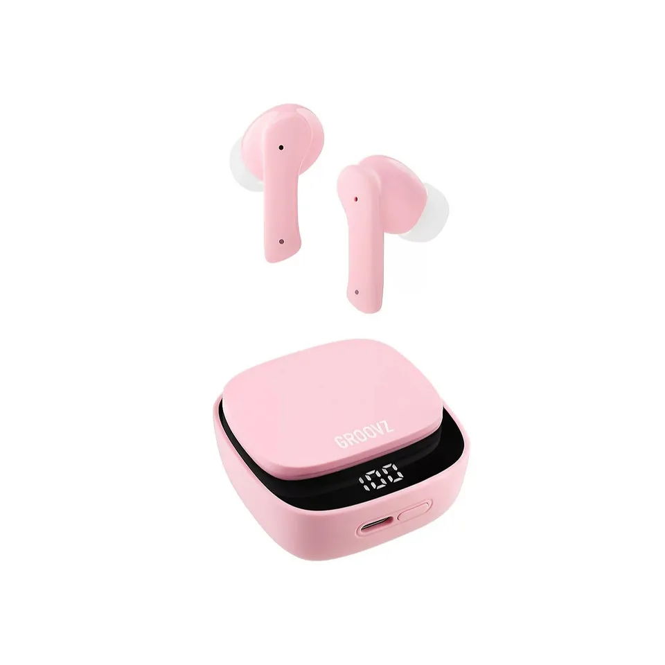GROOVZ TRUE WIRELESS EAR BUDS IN BLUSH PINK 