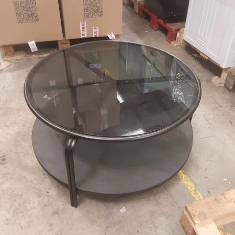 DESIGNER 2 TIER GLASS TOP COFFEE TABLE