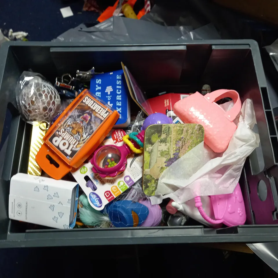 LARGE QUANTITY OF ASSORTED TOYS TO INCLUDE; PRANKSTER REAR VIEW SPY GLASSES, 21 DAYS OF EXERCISE, CYBER COMBAT ALIEN DEFENCE FORCE AND BAMBINO BY JULIANA SILICONE AND WOOD TEETHER 