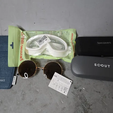 APPROXIMATELY 12 ASSORTED VISION CARE ITEMS TO INCLUDE - SUNGLASSES , CARRY CASES , GOGGLES  