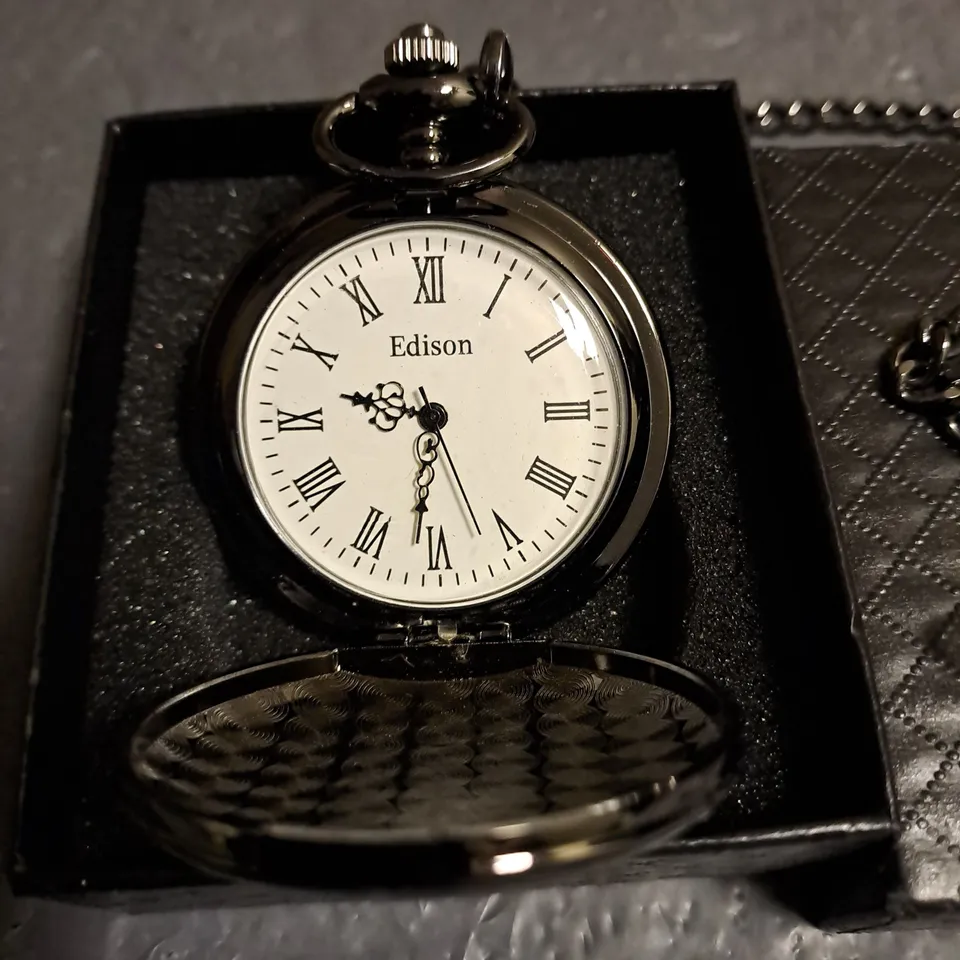 EDISON WHITE DIAL GENTS POCKET WATCH