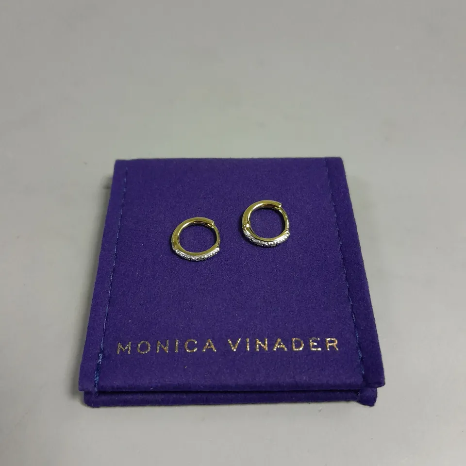MONICA VINADER GOLD HUGGIE EARRINGS 