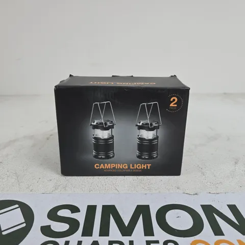 2 X SET OF 2 BLUE CAMPING LIGHTS BOXED