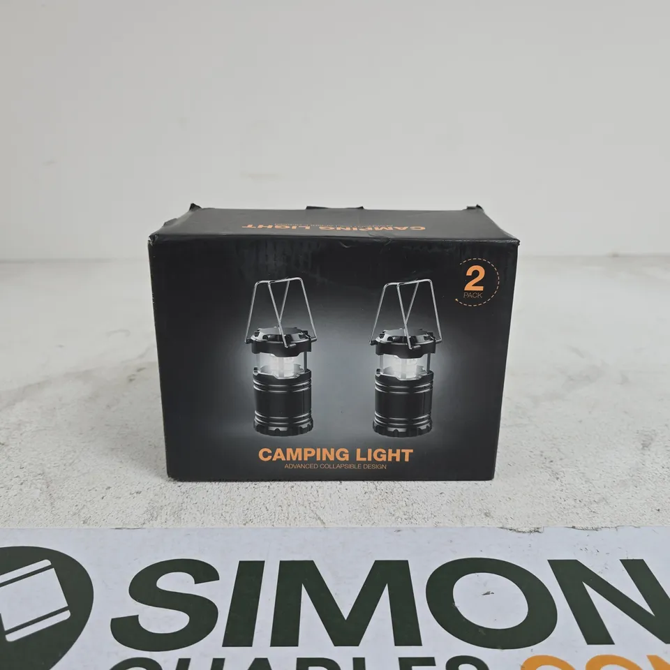 2 X SET OF 2 BLUE CAMPING LIGHTS BOXED