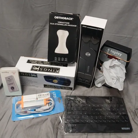 APPROXIMATELY 12 ASSORTED ELECTRICAL ITEMS TO INCLUDE STXND LAPTOP STAND, SONIC USB MEMORY STICK PLAYER, TP-LINK NANO USB ADAPTOR, ETC