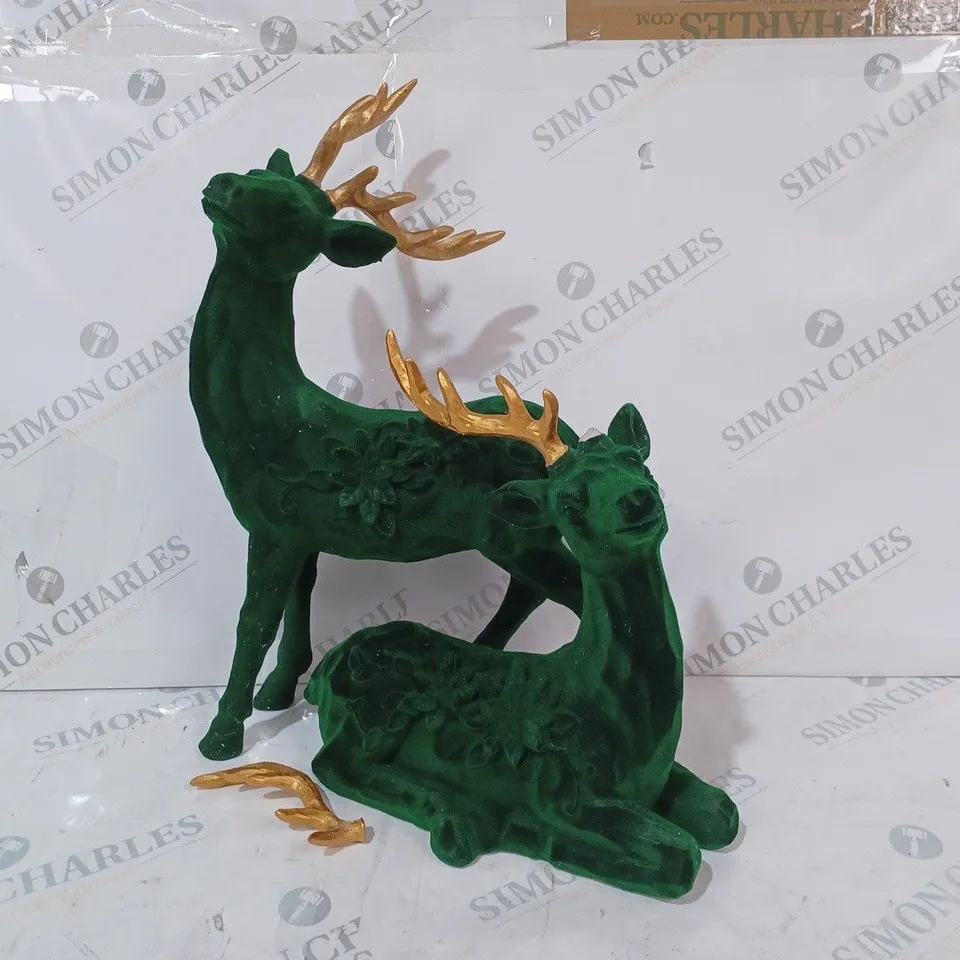 ALISON CORK SET OF 2 VELVET HENRY STAGS