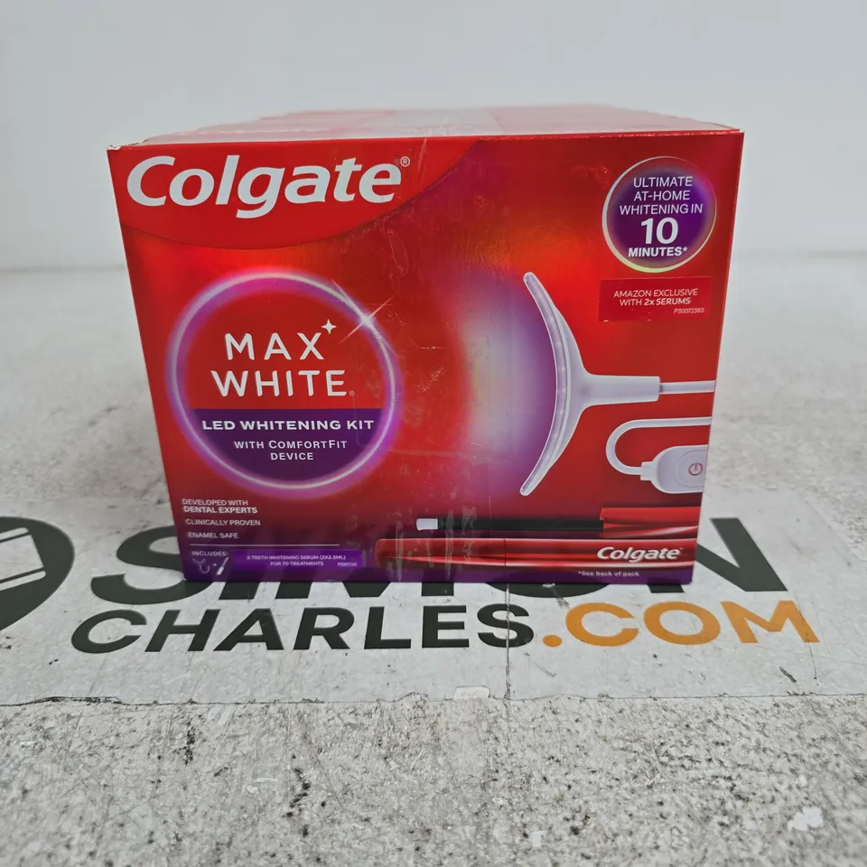 SET OF 5 COLGATE MAX WHITE LED WHITENING KITS WITH COMFORT FIT DEVICE