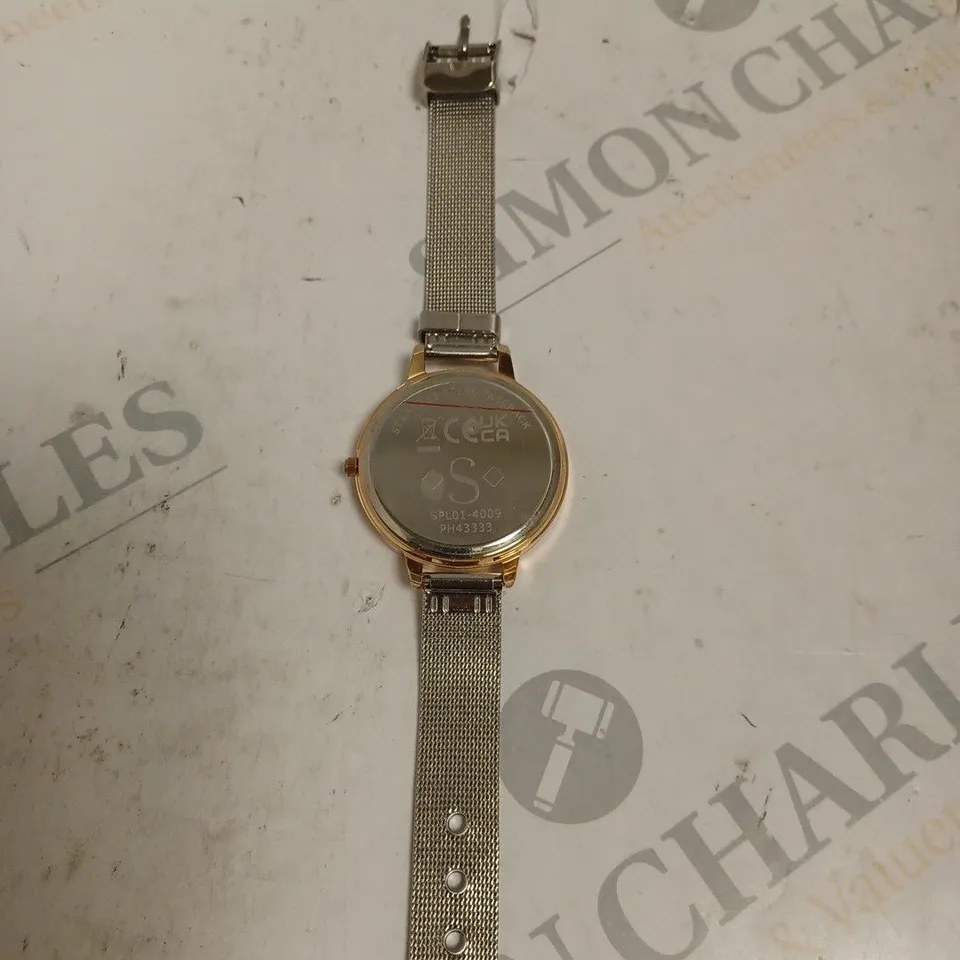 SPIRIT LADIES MESH STRAP WATCH - STAINLESS STEEL CASE BACK.