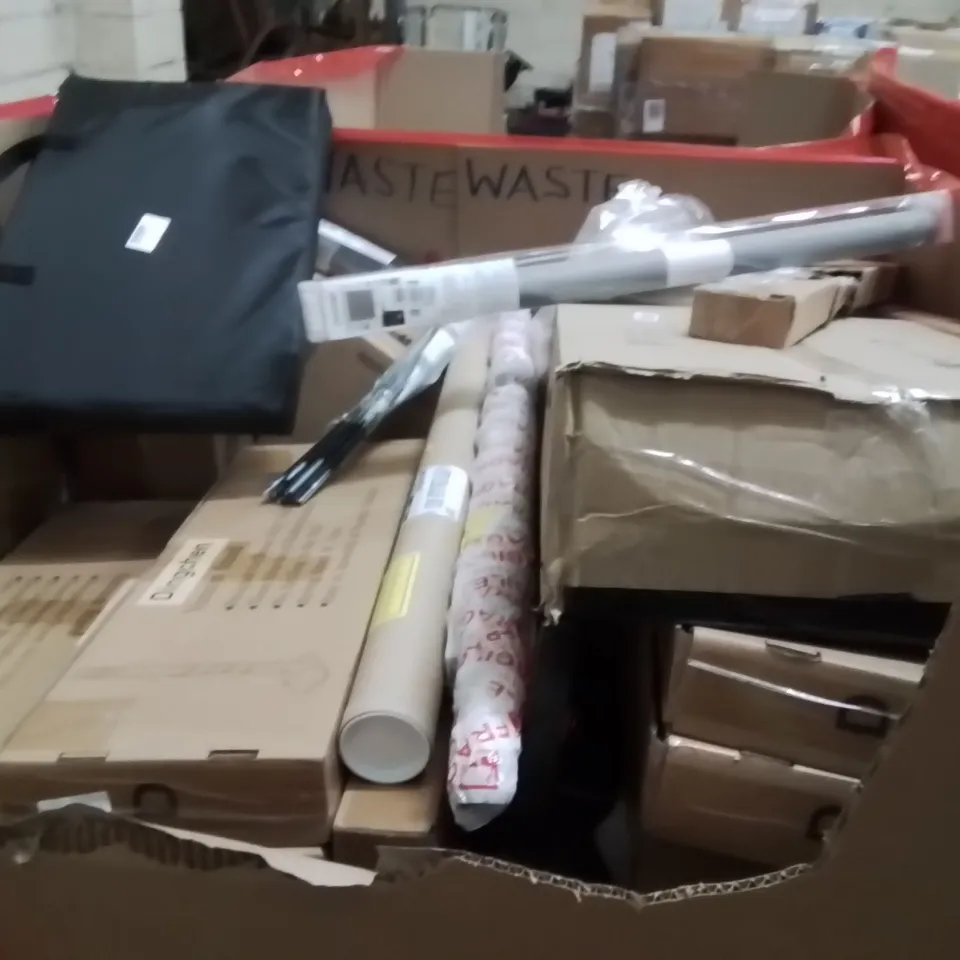 PALLET OF ASSORTED HOUSEHOLD GOODS AND PRODUCTS TO INCLUDE;KIDS PLAY TUNNEL,INSECT KILLER,VACUUM STAND