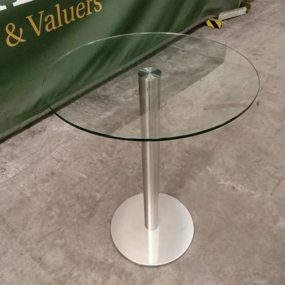 QUALITY DESIGNER BESPOKE ROUND GLASS TOP BAR TABLE