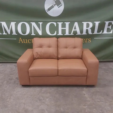QUALITY DESIGNER MILLER ITALIAN LEATHER 2 SEATER SOFA
