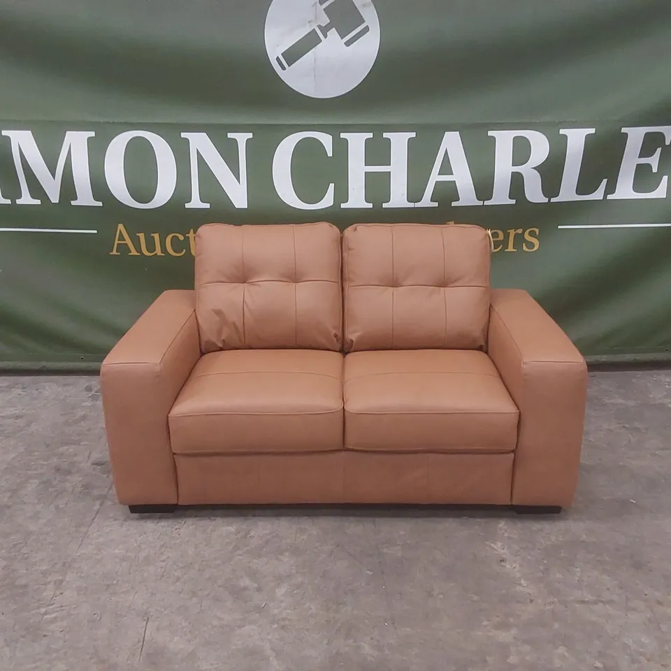 QUALITY DESIGNER MILLER ITALIAN LEATHER 2 SEATER SOFA