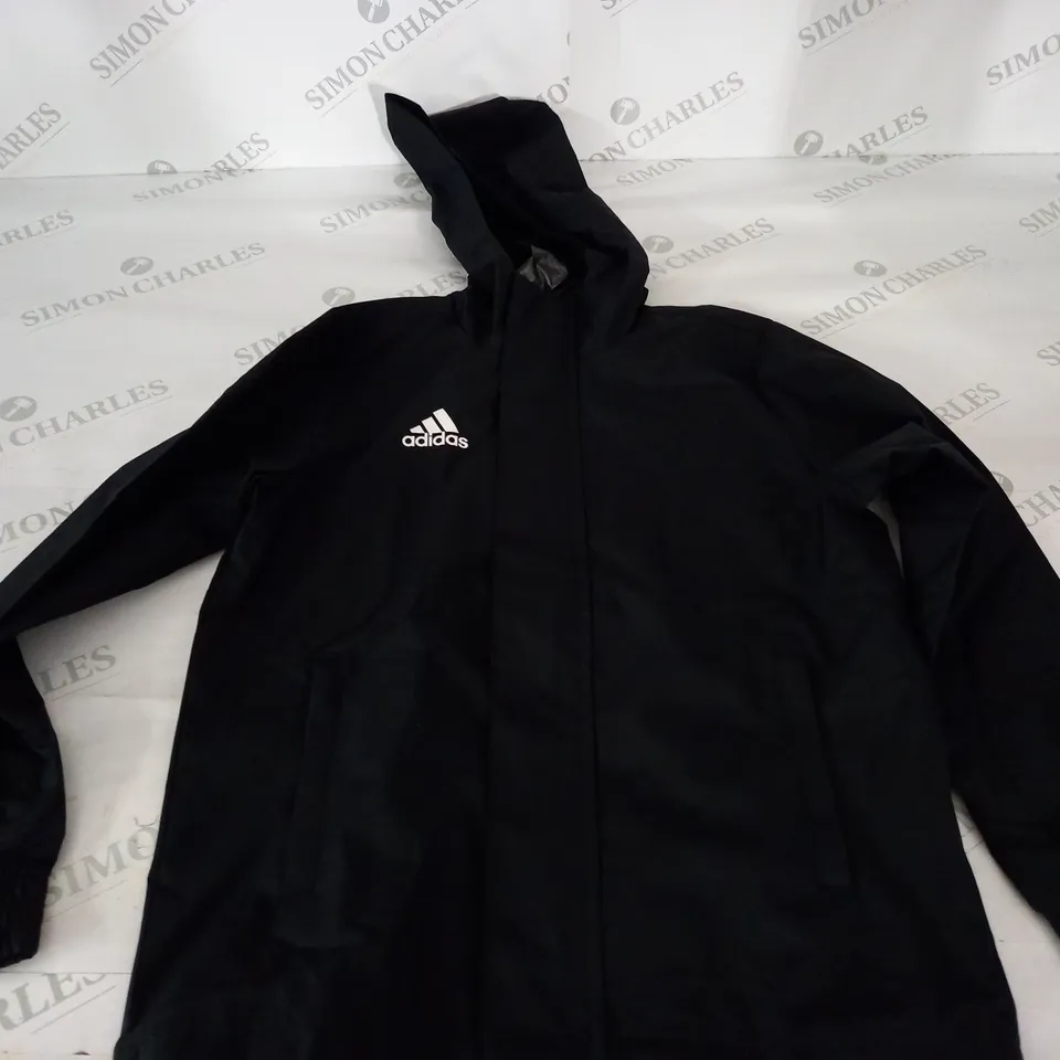 ADIDAS RAIN JACKET IN BLACK - SIZE 7-8 (S)