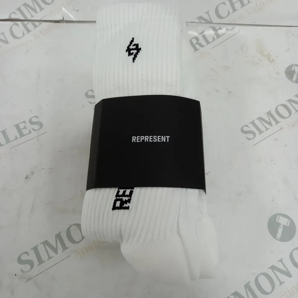 REPRESENT TEAM 247 SOCKS IN WHITE - ONE SIZE 