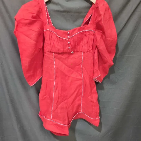 FARM RIO RED CHILDREN'S DRESS WITH PUFF SLEEVES – SIZE S