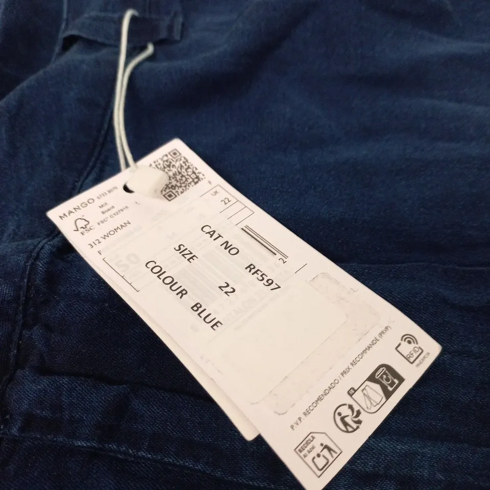 MANGO JEANS COLLECTION WIDE LEG JEANS – UK 6 (EU 22) BLUE
