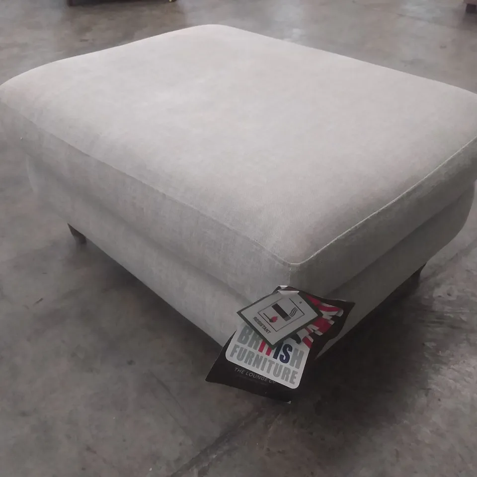 QUALITY BRITISH DESIGNER LOUNGE CO. COLETTE FOOTSTOOL GREY FABRIC