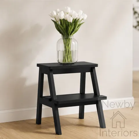 BOXED ADDIE BLACK PINE ACCENT STOOL (1 BOX)