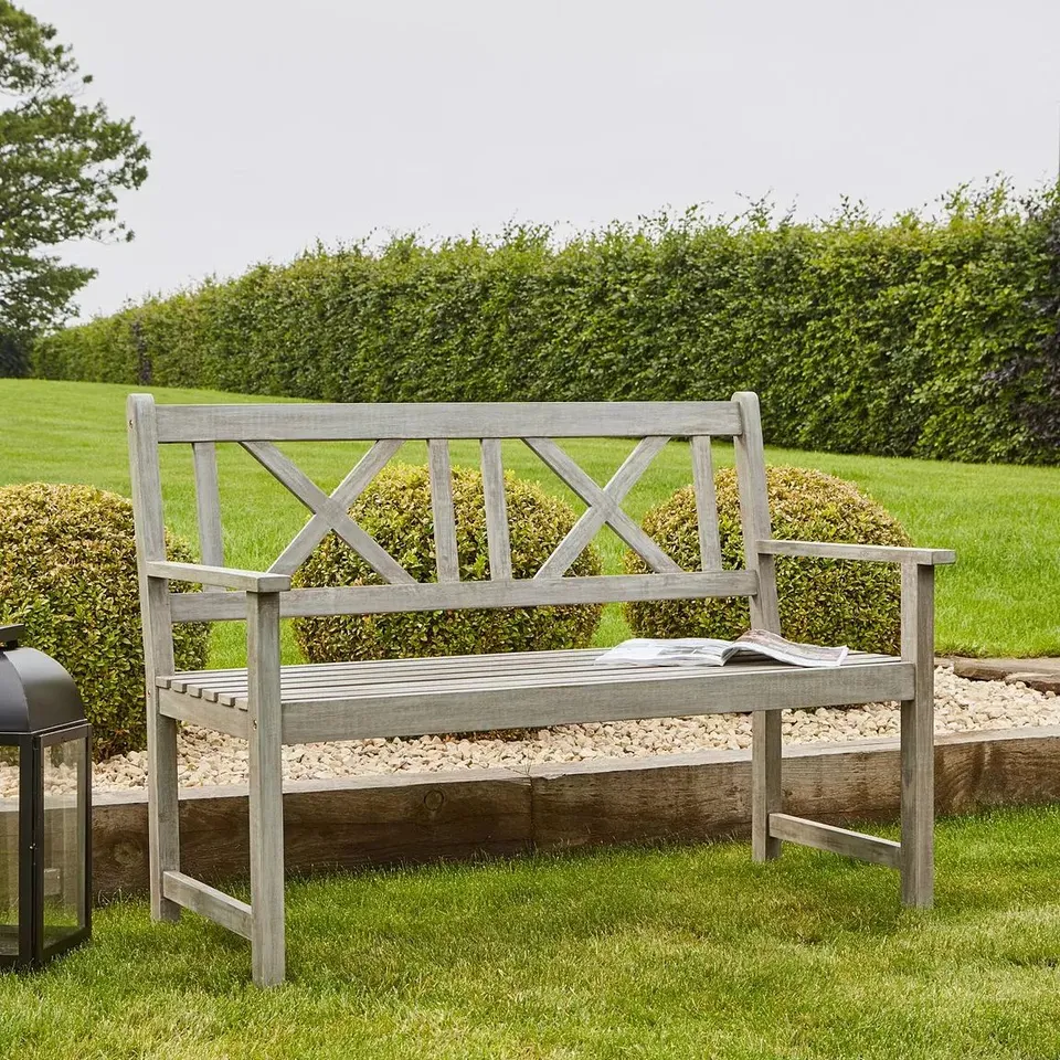 PACIFIC LIFESTYLE CAMBRIDGE ANTIQUE GREY OUTDOOR 2 SEATER BENCH