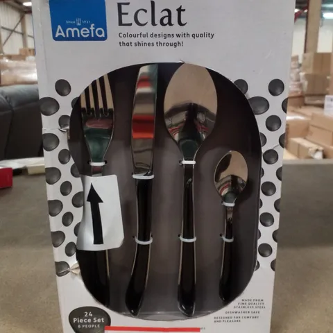 BOXED AMEFA ECLAT 18/0 STAINLESS STEEL CUTLERY SET 24 PIECE FOR 6 PEOPLE