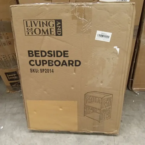 BOXED LIVING AND HOME BEDSIDE CUPBOARD - WHITE