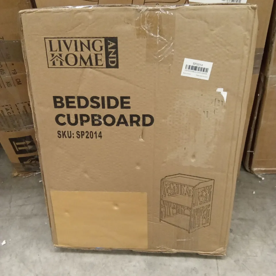 BOXED LIVING AND HOME BEDSIDE CUPBOARD - WHITE